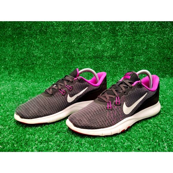 Nike Flex Trainer Sneakers Women's 9.5 Black Purple Mesh Running 7 898479-100 - Picture 1 of 7
